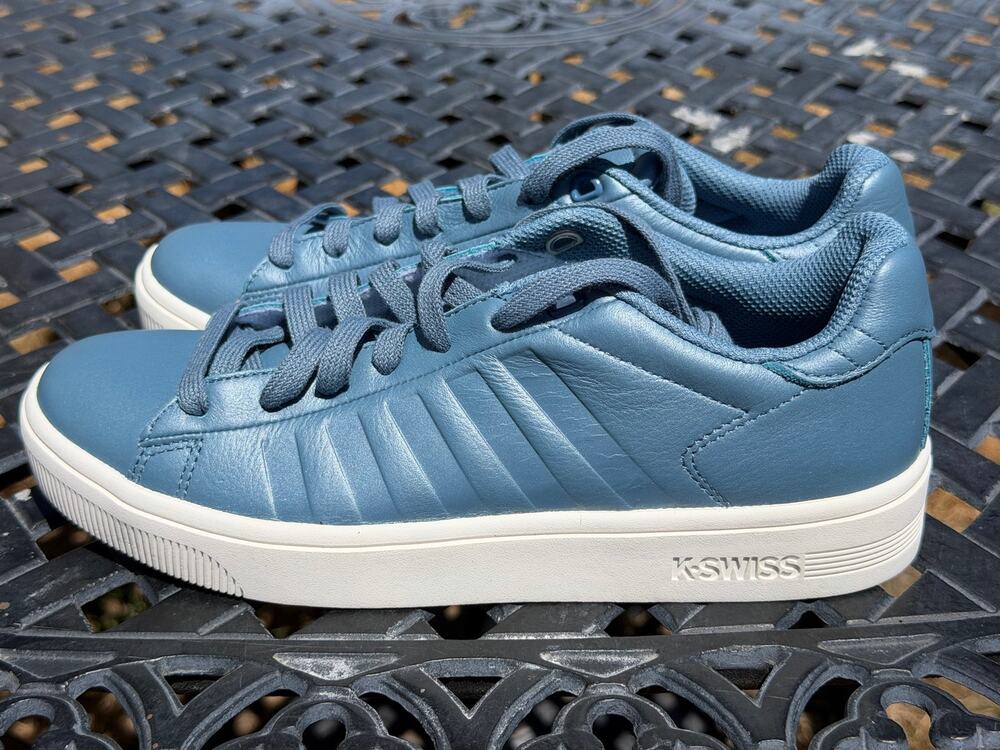 K Swiss Court Sneakers Blue &White Classic Low Top Sz 8 95453-520-M LOW K17/118